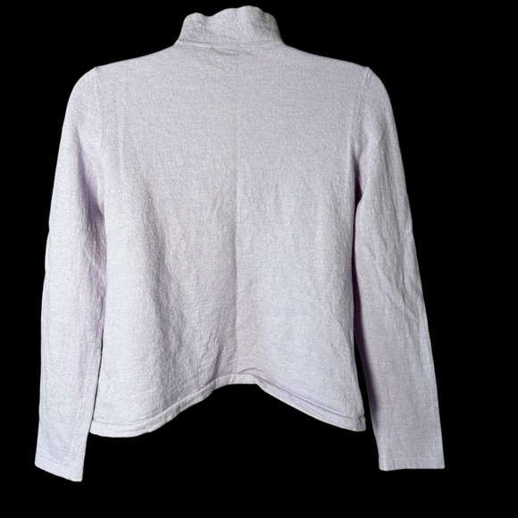 Talbots Lavender Ruffle Cardigan Merino Wool Sweater Elvin Forest Fairy Medium - Picture 5 of 7